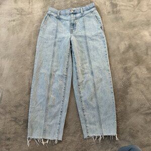 Madewell Jeans size 26 Balloon Barrel Leg Light Wash Front Yoke